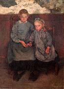 Leon Frederic Two Walloon Country Girls France oil painting artist